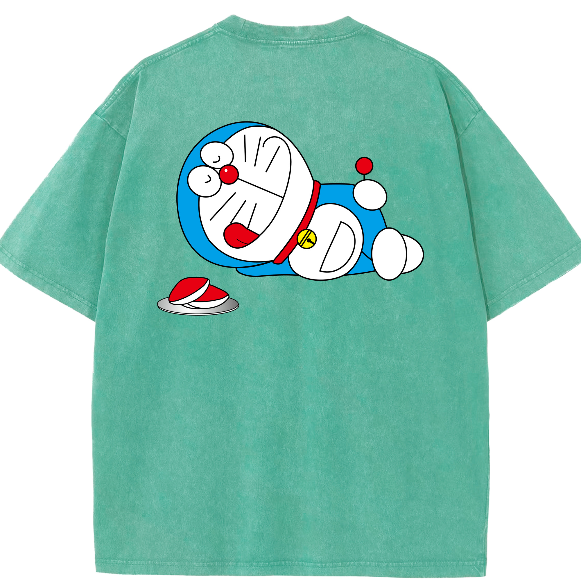 （画像用） ドラえもん Doraemon 綿100% ヴィンテージ風 半袖Tシャツ（背面プリント）